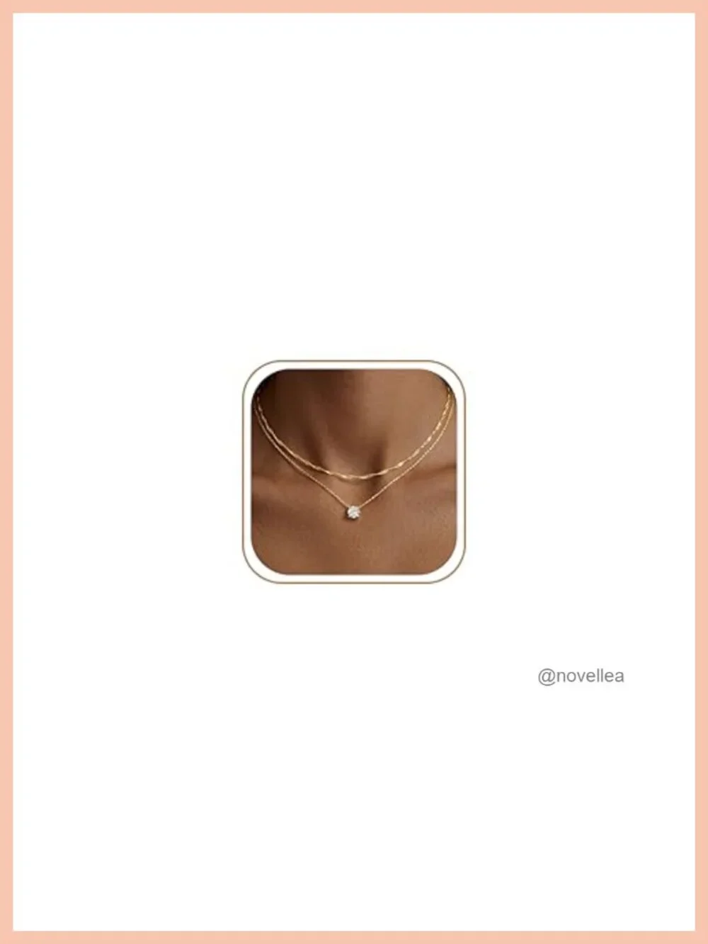 Layered Dainty Necklace Set, 14K Gold Plated Choker with Cubic Zirconia